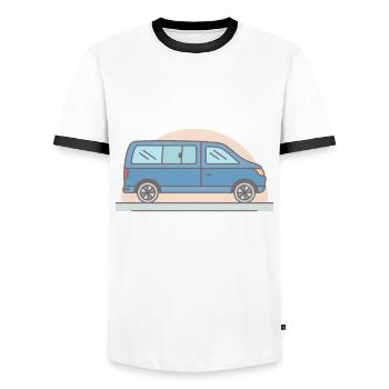 Delivery Driver Outfit Joke Van Design - Men's Ringer Shirt - white/black - Front - AI Model Female 172 light (172cm) & AI Model Male 178 dark (178cm)