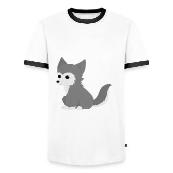 Nur Ein Junge, Der Wölfe Liebt Werwolf Wolf - Männer Kontrast-T-Shirt - Weiß/Schwarz - Vorne - AI Model Female 172 light (172cm) & AI Model Male 178 dark (178cm)