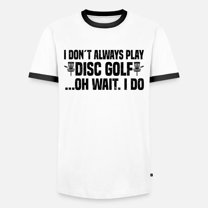 Disc Golf - Männer Kontrast-T-Shirt - Weiß/Schwarz