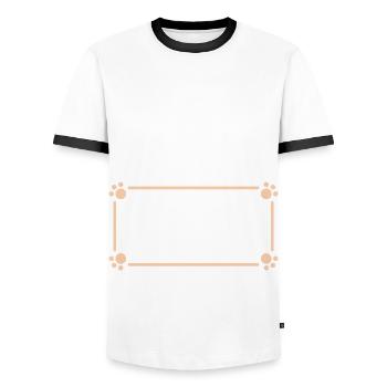 Savez-vous Ce Que Jaime Chez Les Gens Leurs Chats - T-shirt contrasté Homme - blanc/noir - Devant - AI Model Female 172 light (172cm) & AI Model Male 178 dark (178cm)