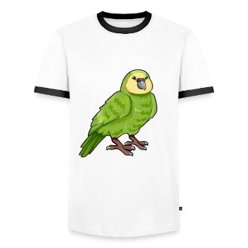 Kawaii Kakapo - Men's Ringer Shirt - white/black - Front - AI Model Female 172 light (172cm) & AI Model Male 178 dark (178cm)