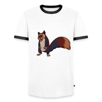Écureuil géant Kawaii - T-shirt contrasté Homme - blanc/noir - Devant - AI Model Female 172 light (172cm) & AI Model Male 178 dark (178cm)