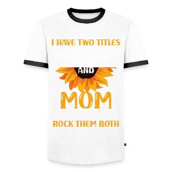 Doula Sage-femme Naissance Naissance Grossesse - T-shirt contrasté Homme - blanc/noir - Devant - AI Model Female 172 light (172cm) & AI Model Male 178 dark (178cm)