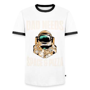 Daddy makes the best pizza lover father's day - Men's Ringer Shirt - white/black - Front - AI Model Female 172 light (172cm) & AI Model Male 178 dark (178cm)