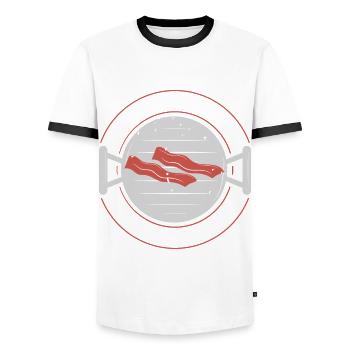 May all your bacon BBQ crickets burn - Men's Ringer Shirt - white/black - Front - AI Model Female 172 light (172cm) & AI Model Male 178 dark (178cm)