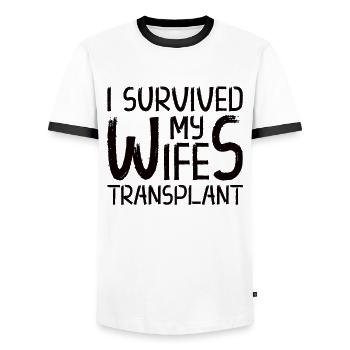 Kidney Transplant Kidney Donor Kidney Disease - Men's Ringer Shirt - white/black - Front - AI Model Female 172 light (172cm) & AI Model Male 178 dark (178cm)