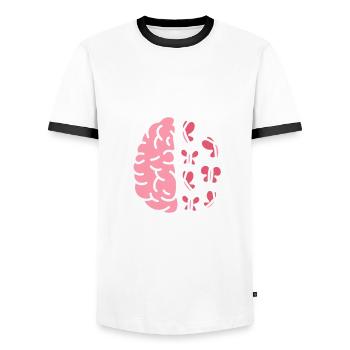 Mental Health Awareness - Men's Ringer Shirt - white/black - Front - AI Model Female 172 light (172cm) & AI Model Male 178 dark (178cm)