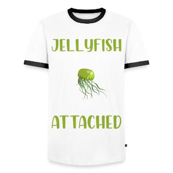 Jellyfish Jellyfish Ocean Sea Creatures Motif - Men's Ringer Shirt - white/black - Front - AI Model Female 172 light (172cm) & AI Model Male 178 dark (178cm)