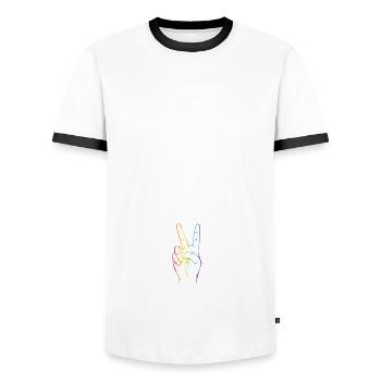 Né ce gay diversité sexuelle gay - T-shirt contrasté Homme - blanc/noir - Devant - AI Model Female 172 light (172cm) & AI Model Male 178 dark (178cm)