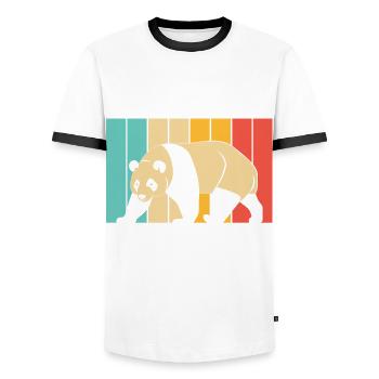 Les pandas sont un excellent design de pander pour les enfants - T-shirt contrasté Homme - blanc/noir - Devant - AI Model Female 172 light (172cm) & AI Model Male 178 dark (178cm)