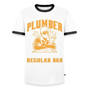 Rohrschlosser Klempner Rohleger Bauarbeiter - Männer Kontrast-T-Shirt - Weiß/Schwarz - Vorne - AI Model Female 172 light (172cm) & AI Model Male 178 dark (178cm)