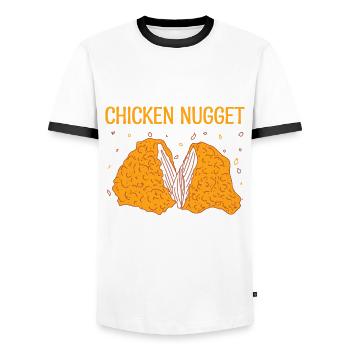 Foodie Nuggies Chicken Nugget Expert Food Tendies - Männer Kontrast-T-Shirt - Weiß/Schwarz - Vorne - AI Model Female 172 light (172cm) & AI Model Male 178 dark (178cm)