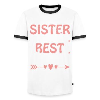 Schwester Mach Die Besten Freunde - Männer Kontrast-T-Shirt - Weiß/Schwarz - Vorne - AI Model Female 172 light (172cm) & AI Model Male 178 dark (178cm)