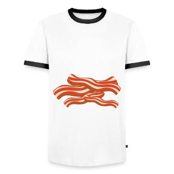 Hat jemand Bacon gesagt BBQ Grillparty Bacon - Männer Kontrast-T-Shirt - Weiß/Schwarz - Vorne - AI Model Female 172 light (172cm) & AI Model Male 178 dark (178cm)