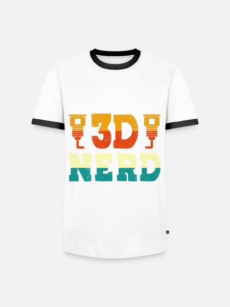 3d-nerd-3d-drucker-düse 3d-druck-liebhaber - Männer Kontrast-T-Shirt - Weiß/Schwarz