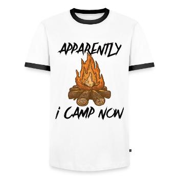 Scout Camping Outdoor Campfire Hiking Backpacking - Men's Ringer Shirt - white/black - Front - AI Model Female 172 light (172cm) & AI Model Male 178 dark (178cm)