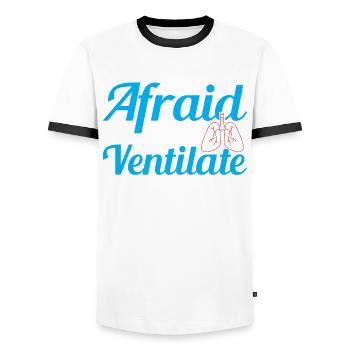 Respiratory Therapists Respiratory Therapist Occupational Therapists - Men's Ringer Shirt - white/black - Front - AI Model Female 172 light (172cm) & AI Model Male 178 dark (178cm)