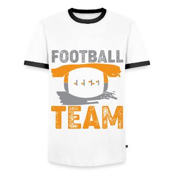 Fußball Let's Go Fußballmannschaft Let's Go - Männer Kontrast-T-Shirt - Weiß/Schwarz - Vorne - AI Model Female 172 light (172cm) & AI Model Male 178 dark (178cm)