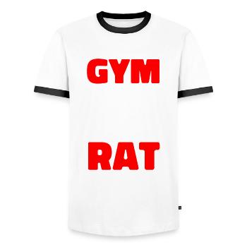 Ratte Fitness-Studio Ratte - Männer Kontrast-T-Shirt - Weiß/Schwarz - Vorne - AI Model Female 172 light (172cm) & AI Model Male 178 dark (178cm)