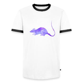 Rat Galaxy Space Milky Way Rat - Men's Ringer Shirt - white/black - Front - AI Model Female 172 light (172cm) & AI Model Male 178 dark (178cm)