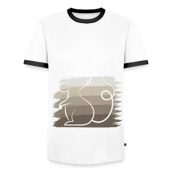 Ratte Schatten Ratten Farbe Faded Shadow Rat - Männer Kontrast-T-Shirt - Weiß/Schwarz - Vorne - AI Model Female 172 light (172cm) & AI Model Male 178 dark (178cm)