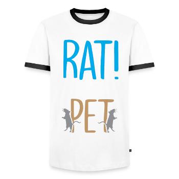 Rat! No, I'm not a rat, but I have - Men's Ringer Shirt - white/black - Front - AI Model Female 172 light (172cm) & AI Model Male 178 dark (178cm)