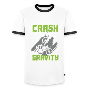 VTT Je ne m’écrase pas Je fais un contrôle de gravité - T-shirt contrasté Homme - blanc/noir - Devant - AI Model Female 172 light (172cm) & AI Model Male 178 dark (178cm)
