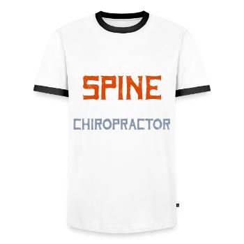 Chiropractor Chiropractic Spine Whisperer - Men's Ringer Shirt - white/black - Front - AI Model Female 172 light (172cm) & AI Model Male 178 dark (178cm)