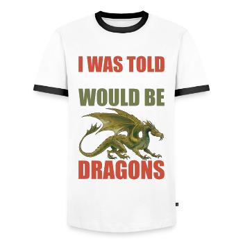 Dass Es Drachen Renaissance Fair Geben Würde - Männer Kontrast-T-Shirt - Weiß/Schwarz - Vorne - AI Model Female 172 light (172cm) & AI Model Male 178 dark (178cm)