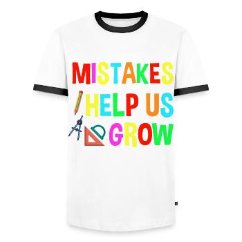 Le premier jour d’école aide à retrouver les erreurs scolaires - T-shirt contrasté Homme - blanc/noir - Devant - AI Model Female 172 light (172cm) & AI Model Male 178 dark (178cm)