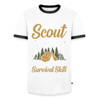 Être scout n’est pas un cadeau scout de loisir - T-shirt contrasté Homme - blanc/noir - Devant - AI Model Female 172 light (172cm) & AI Model Male 178 dark (178cm)