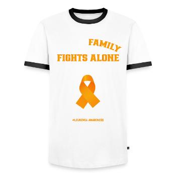 Leukemia Awareness Month Leukemia Survivor - Men's Ringer Shirt - white/black - Front - AI Model Female 172 light (172cm) & AI Model Male 178 dark (178cm)