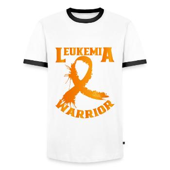 Leukemia Awareness Month Leukemia Survivor - Men's Ringer Shirt - white/black - Front - AI Model Female 172 light (172cm) & AI Model Male 178 dark (178cm)