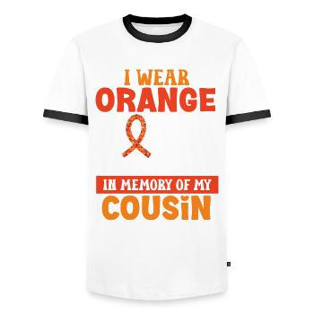 Leukemia Awareness Month Leukemia Survivor - Men's Ringer Shirt - white/black - Front - AI Model Female 172 light (172cm) & AI Model Male 178 dark (178cm)