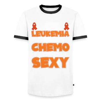 Leukemia Awareness Month Leukemia Survivor - Men's Ringer Shirt - white/black - Front - AI Model Female 172 light (172cm) & AI Model Male 178 dark (178cm)