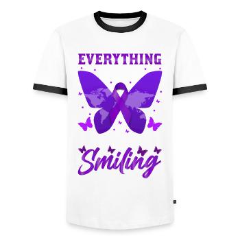 Lupus Bewusstseins Monat - Männer Kontrast-T-Shirt - Weiß/Schwarz - Vorne - AI Model Female 172 light (172cm) & AI Model Male 178 dark (178cm)