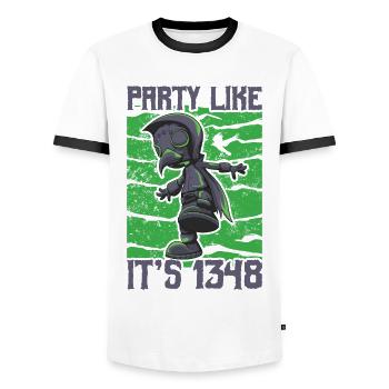 Doctor, Physician, Medical Student, Graduation - Men's Ringer Shirt - white/black - Front - AI Model Female 172 light (172cm) & AI Model Male 178 dark (178cm)