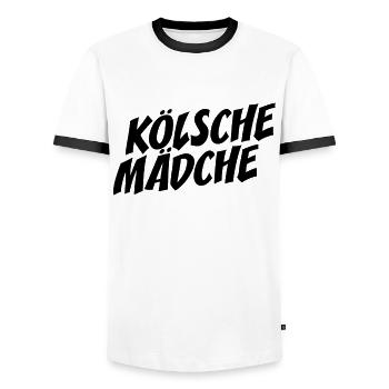 Kölsche Mädche Karneval In Kölle Köln Cologne Girl - Männer Kontrast-T-Shirt - Weiß/Schwarz - Vorne - AI Model Female 172 light (172cm) & AI Model Male 178 dark (178cm)