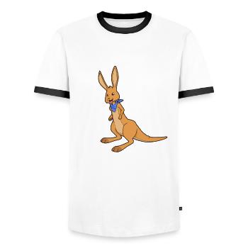Kawaii Kangaroo - Men's Ringer Shirt - white/black - Front - AI Model Female 172 light (172cm) & AI Model Male 178 dark (178cm)