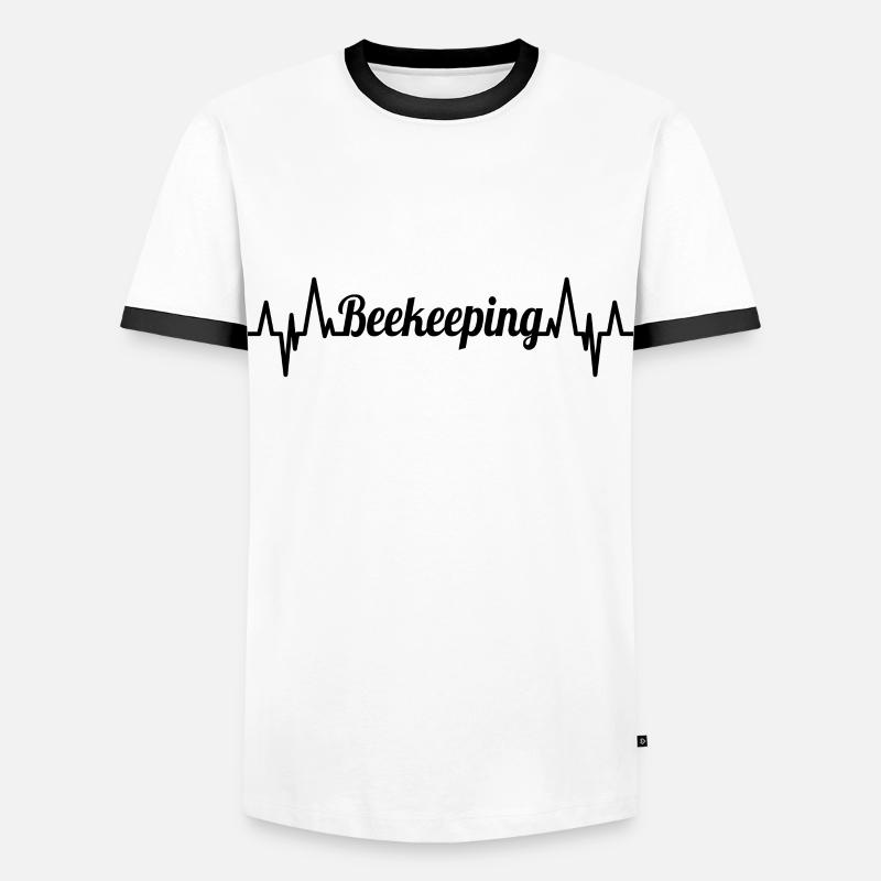 Beekeeping ECG Heart palpitations - Men's Ringer Shirt - white/black