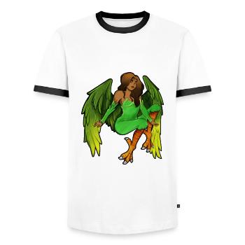 Harpie - T-shirt contrasté Homme - blanc/noir - Devant - AI Model Female 172 light (172cm) & AI Model Male 178 dark (178cm)
