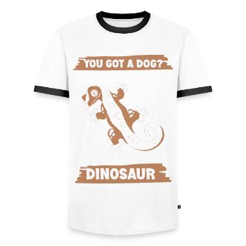 Crown Gecko Reptile Gecko Terrarium Pet - T-shirt contrasté Homme - blanc/noir - Devant - AI Model Female 172 light (172cm) & AI Model Male 178 dark (178cm)