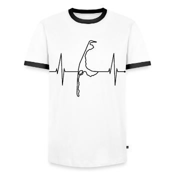 Sylt Skyline North Sea Heartbeat North Frisia Sylter - Men's Ringer Shirt - white/black - Front - AI Model Female 172 light (172cm) & AI Model Male 178 dark (178cm)