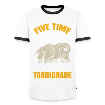 Microbiology -Biologist Gift Tardigrades - Men's Ringer Shirt - white/black - Front - AI Model Female 172 light (172cm) & AI Model Male 178 dark (178cm)
