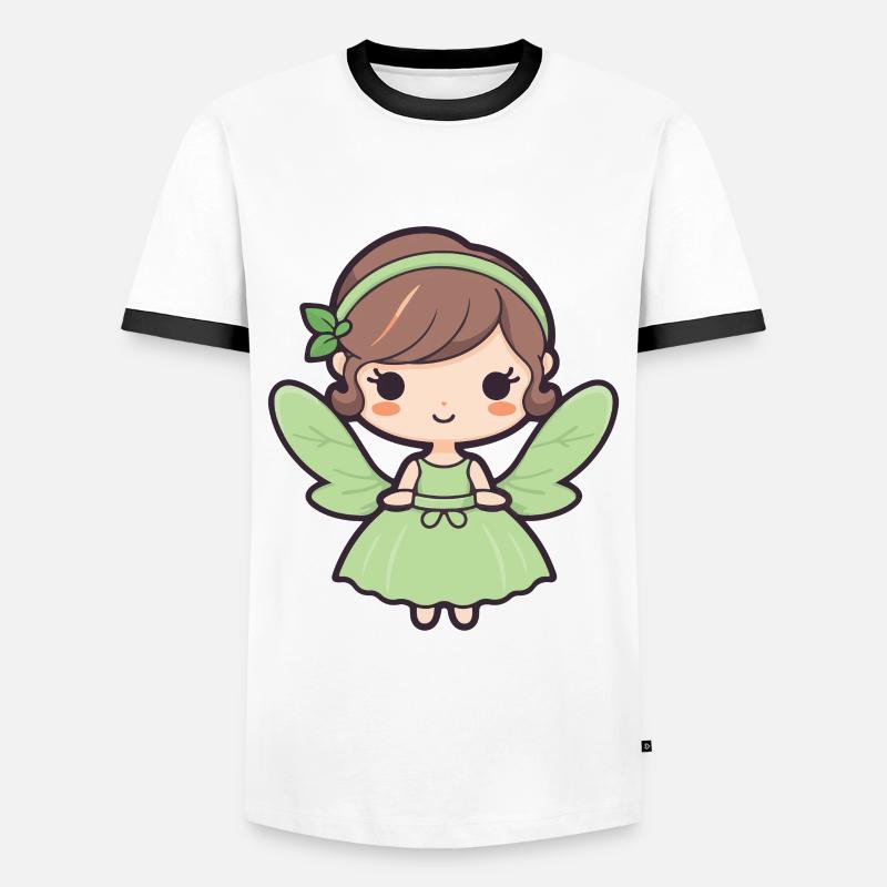 Fee Comic Niedlich - Männer Kontrast-T-Shirt - Weiß/Schwarz