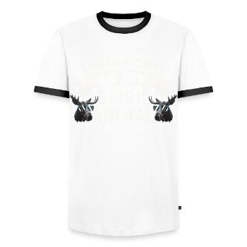 Anonymoose Ist Mein Spirit Animal Cooler Elch - Männer Kontrast-T-Shirt - Weiß/Schwarz - Vorne - AI Model Female 172 light (172cm) & AI Model Male 178 dark (178cm)