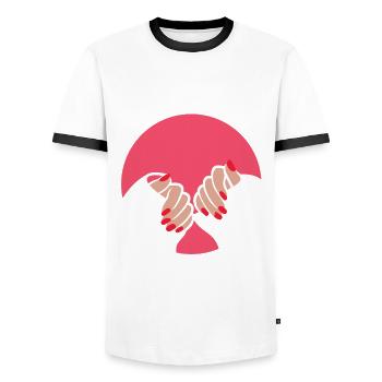 I Nail You Nail Art Nail Salon Nail Designer - Men's Ringer Shirt - white/black - Front - AI Model Female 172 light (172cm) & AI Model Male 178 dark (178cm)