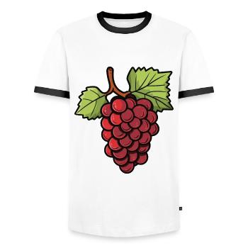 Weintrauben Symbol - Männer Kontrast-T-Shirt - Weiß/Schwarz - Vorne - AI Model Female 172 light (172cm) & AI Model Male 178 dark (178cm)