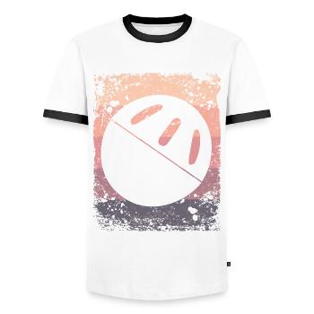 Pickleball Vintage Wiffleball Club - Men's Ringer Shirt - white/black - Front - AI Model Female 172 light (172cm) & AI Model Male 178 dark (178cm)