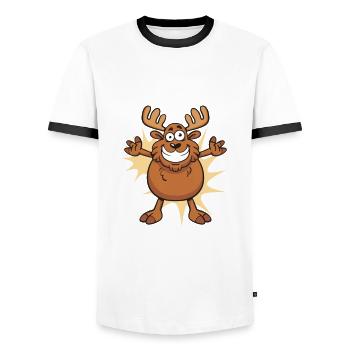 I Moose Have A Hug Umarmung Kuscheln Lustig Elch - Männer Kontrast-T-Shirt - Weiß/Schwarz - Vorne - AI Model Female 172 light (172cm) & AI Model Male 178 dark (178cm)